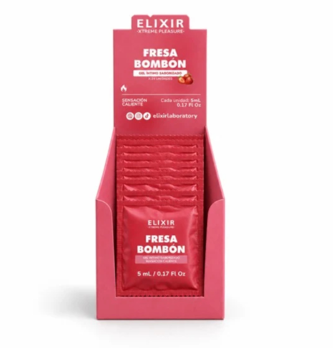 IMG_3594 LUBRICANTE FRESA BOMBÓM SACHET X 5 ML ELIXIR - Imagen 1